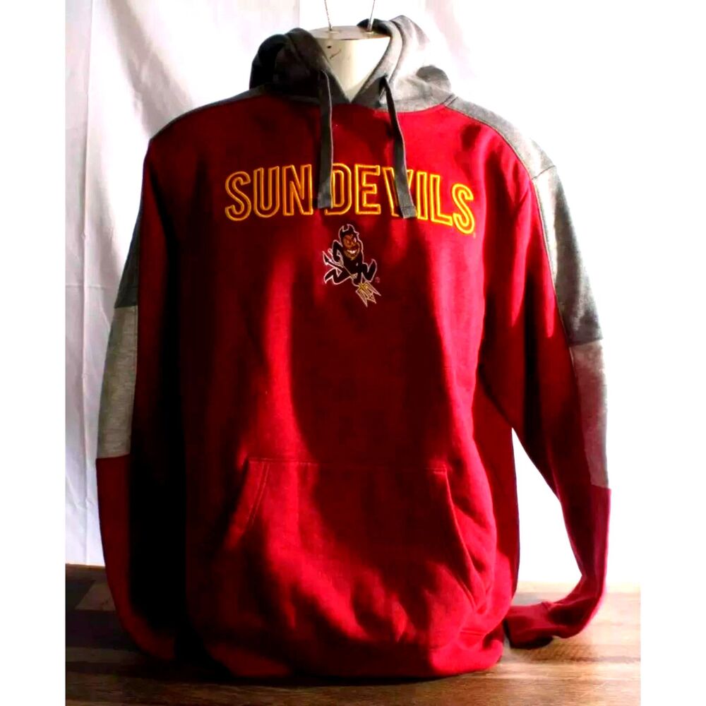 NWT NCAA Arizona State Sun Devils Hoodie Sweatshirt Red/Gray XX-Large 2XL